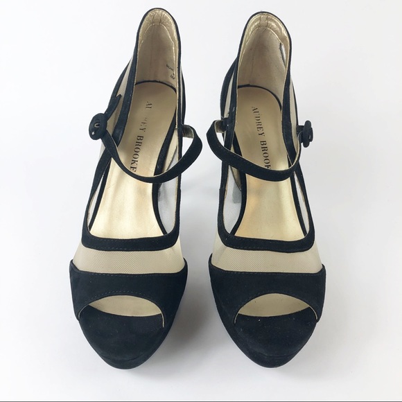 Audrey Brooke Marilyn Black Suede Heels, 8M - Picture 2 of 8